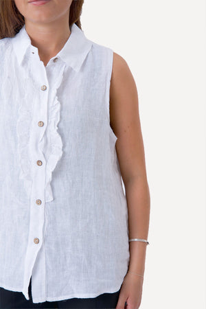 Mio Linen Top - valkoinen