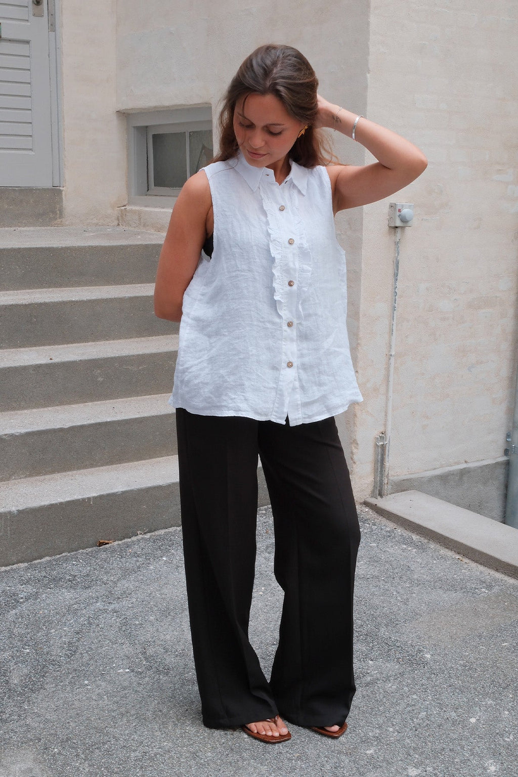Mio Linen Top - valkoinen