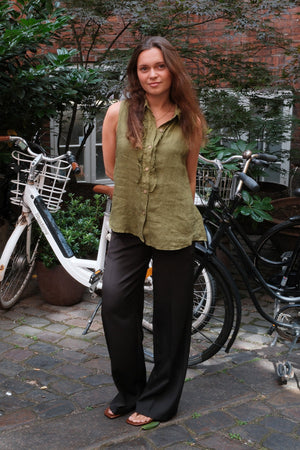 Mio Linen Top - oliivi