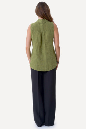 Mio Linen Top - oliivi