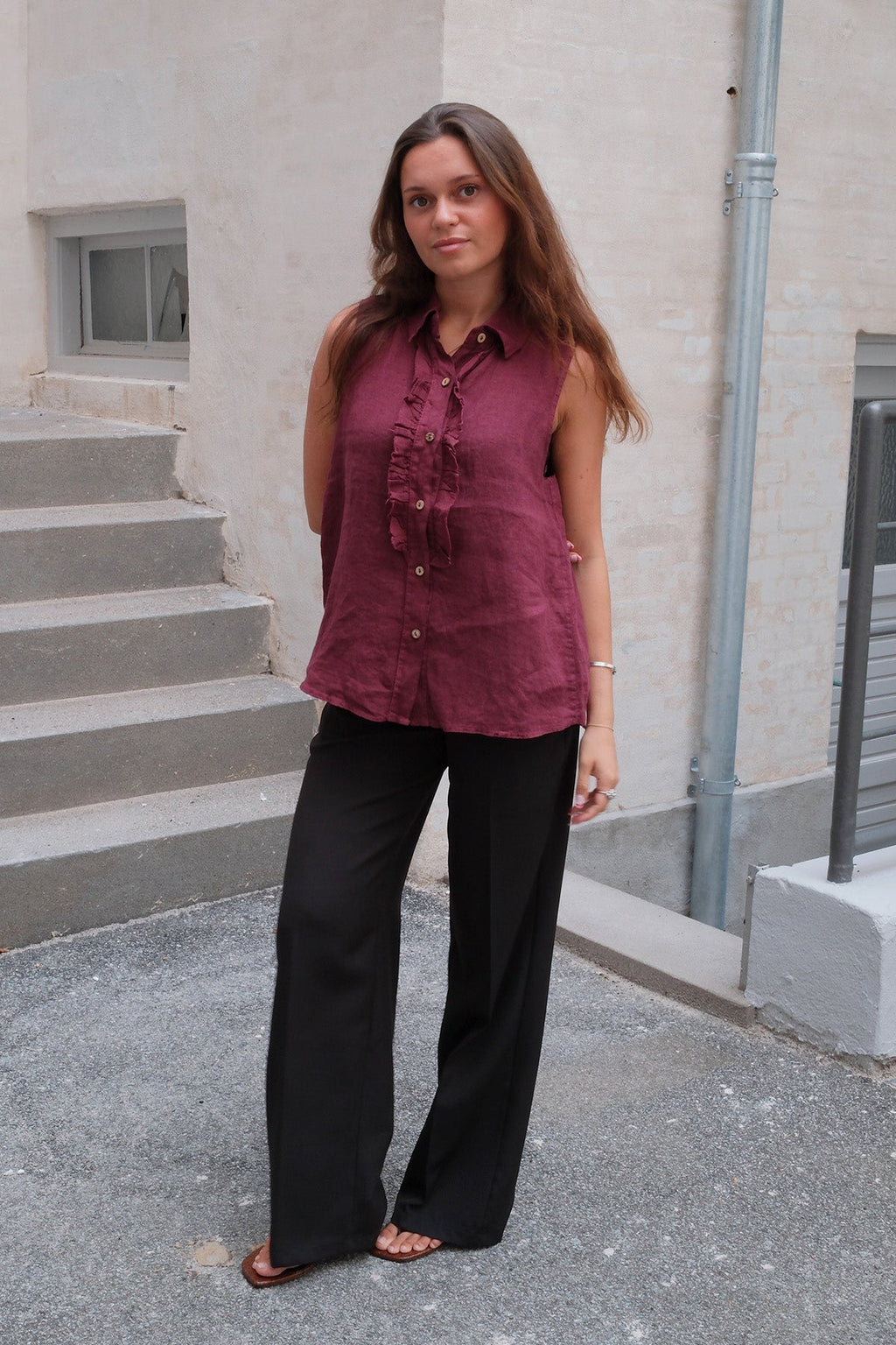 Mio Linen Top - punainen