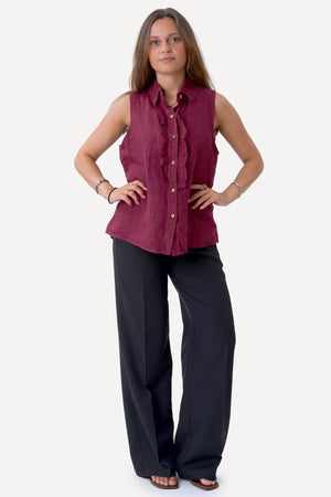 Mio Linen Top - punainen