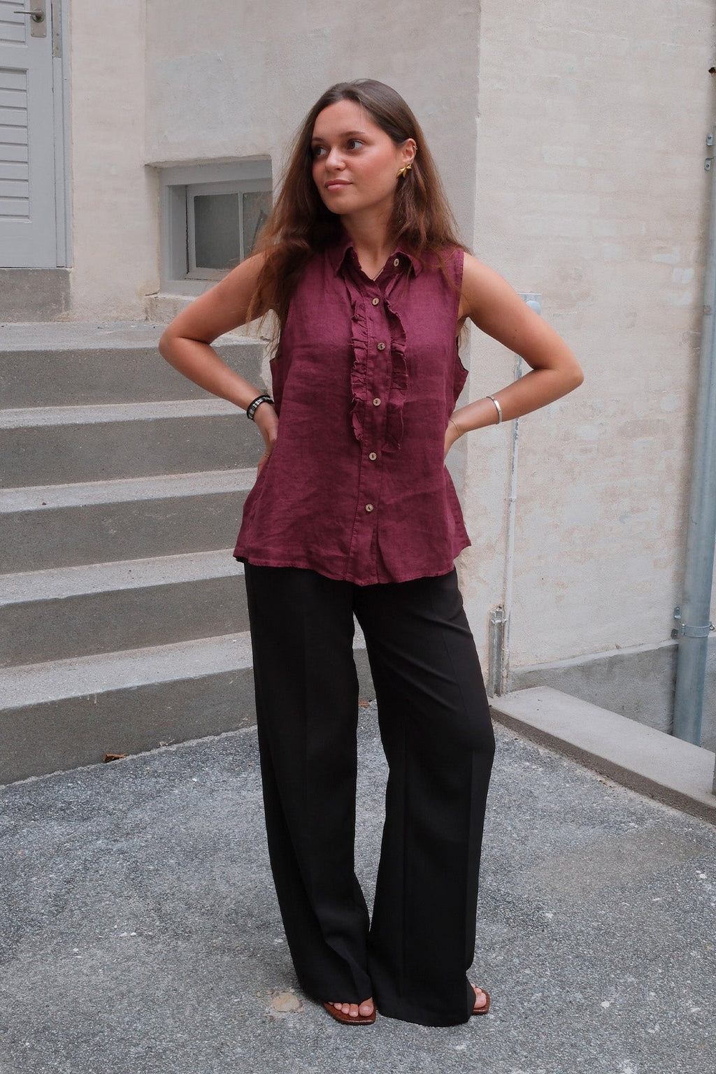 Mio Linen Top - punainen