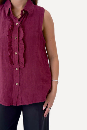 Mio Linen Top - punainen