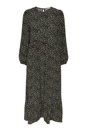 Amalie Midi -mekko - musta / oranssi