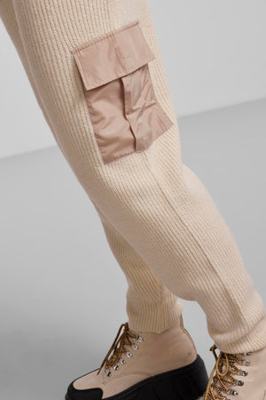 Naura neulot housut - antiikki valkoinen