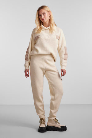 Naura neulot housut - antiikki valkoinen