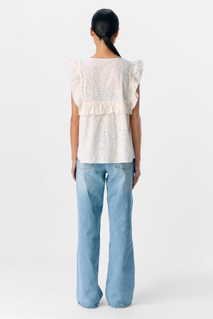 Cillie Frill Top - Cloud Dancer