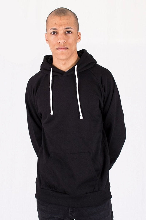 Raglan basic hoodie - Sort - TeeShoppen - Sort