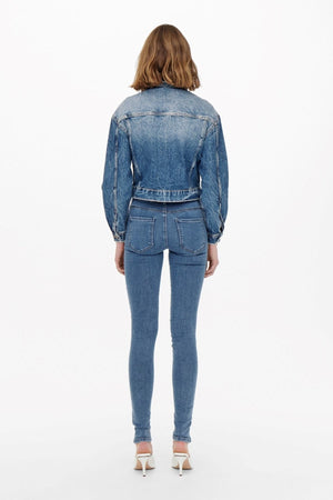 Sateen laiha istuvat farkut - denim sininen