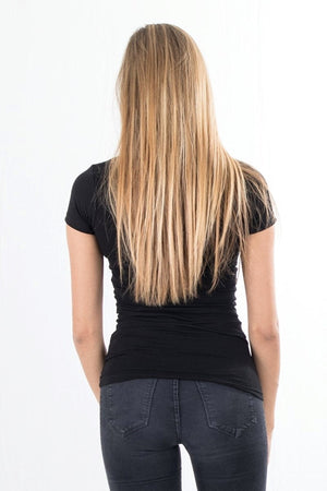 Slim vneck Basic -t -paita - musta