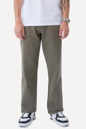 Straight Cotton Chino - oliivi