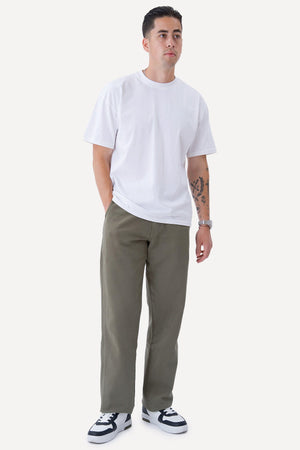Straight Cotton Chino - oliivi
