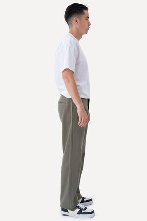 Straight Cotton Chino - oliivi