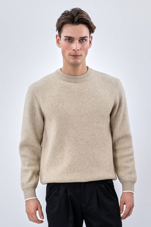 Crewneck villapaita - beige