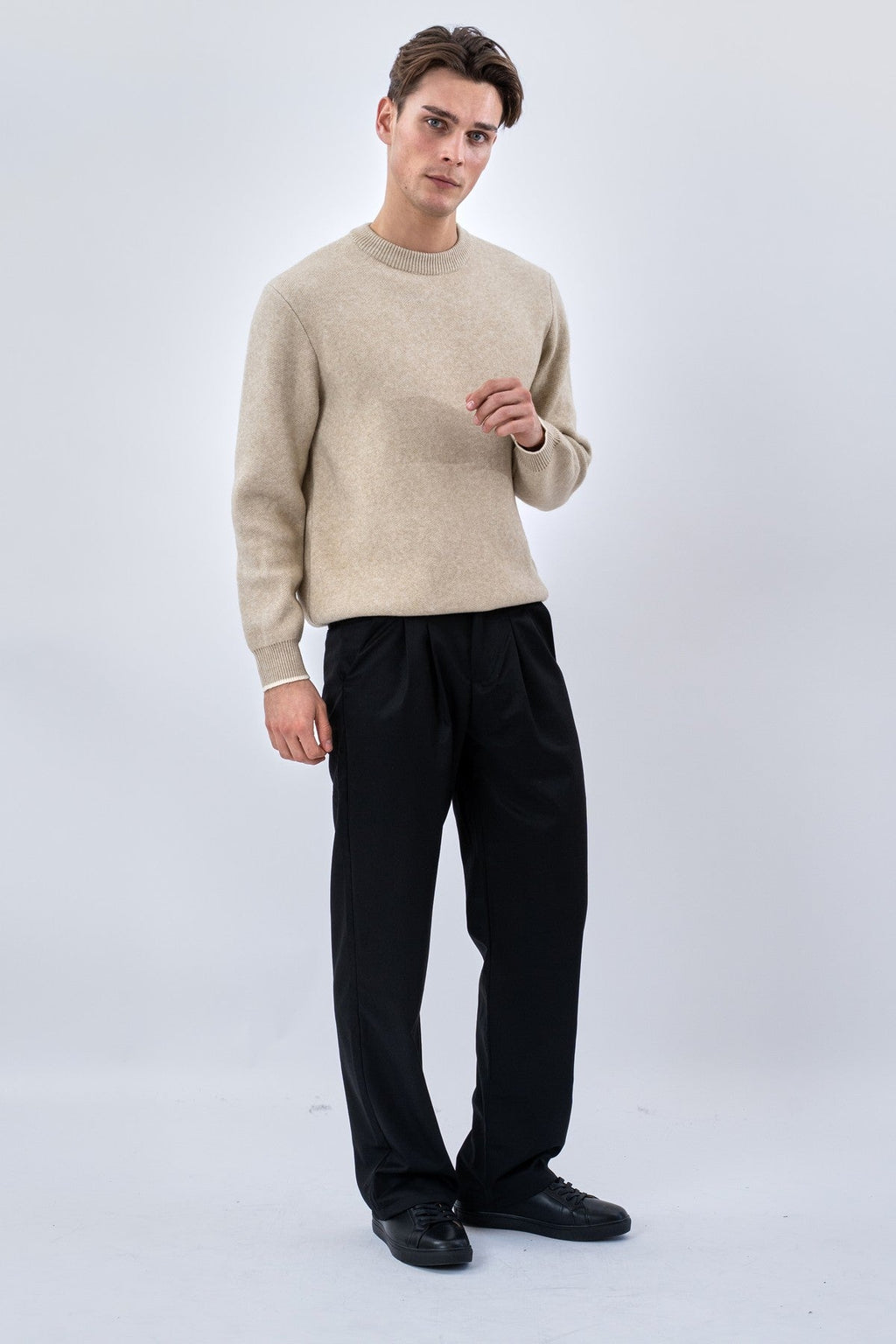 Crewneck villapaita - beige