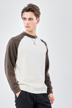 Crewneck Raglan Sleeve Sweater - aprikoosi