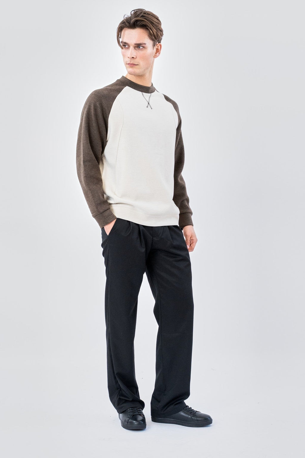 Crewneck Raglan Sleeve Sweater - aprikoosi
