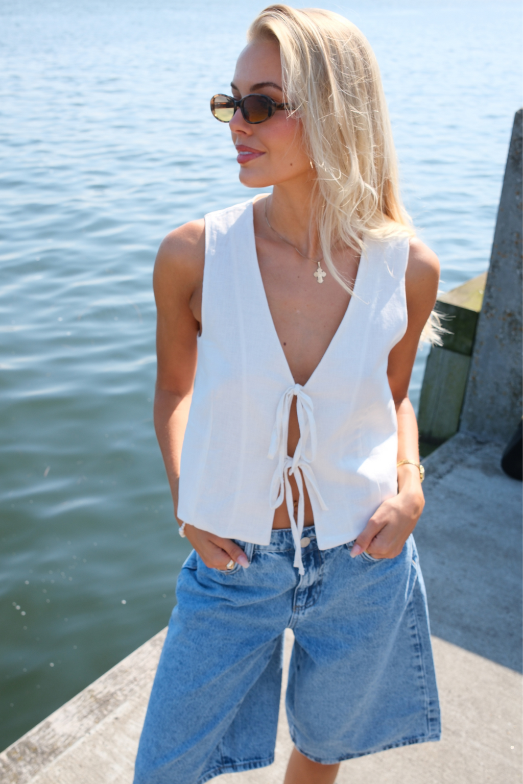 Pellava liivi - Valkoinen