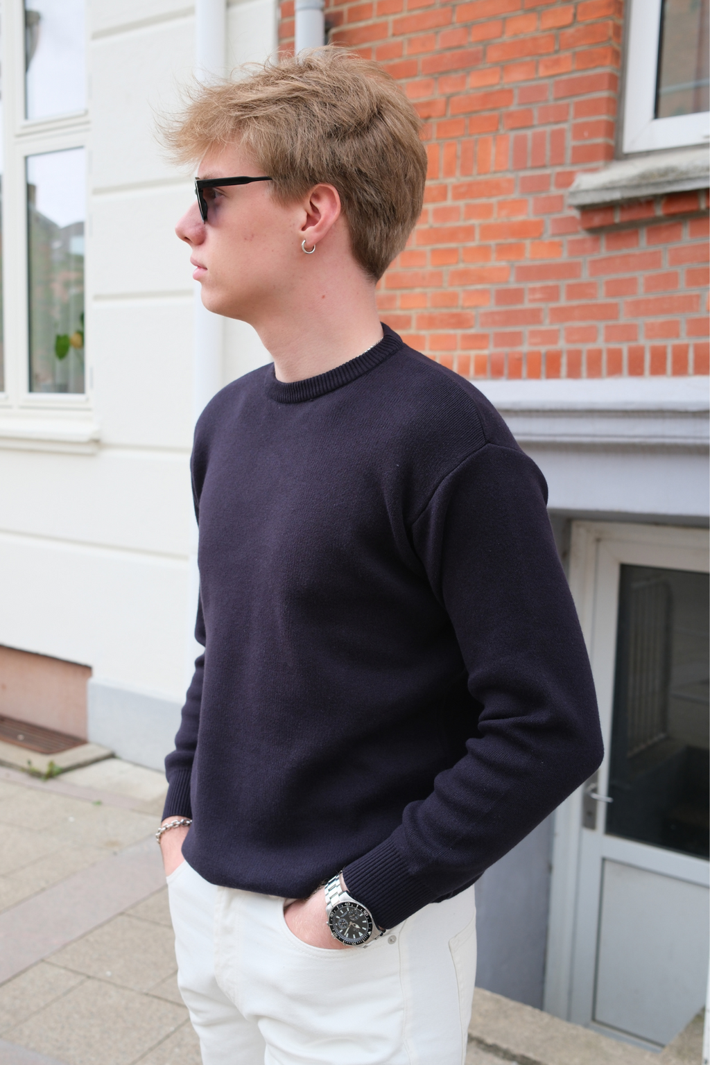 Crewneck Knit Pusero - Tumma merivoimat