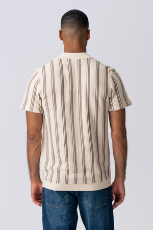 Raidallinen pullover - hiekka