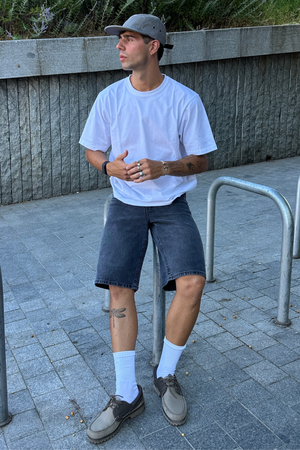 Farkku Shorts Löysä - musta