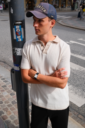 Neulottu polo - ecru