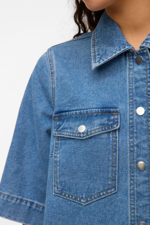 Fenja Lyhyt farkkusmekko - Keskikokoinen sininen farkku