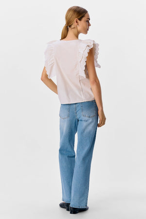 Toivottavasti papaya Nour S/S -yläosa - valkoinen hiekka