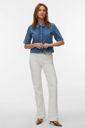 Dionne 2/4 Denim paita - Medium Blue Denim - Heart