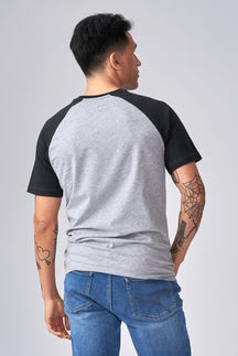 Basic Ragan T-paita-mustavalo harmaa