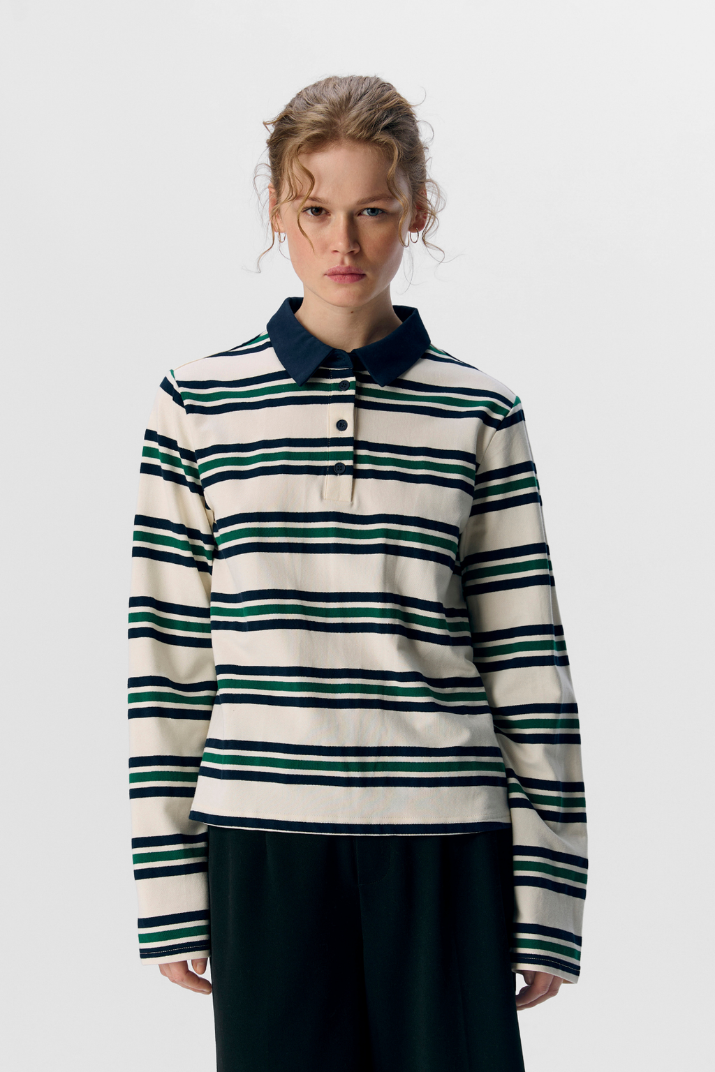 Nana L/S Polo Top - Sky kapteeni