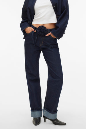 Allison Straight Rosebelt - tummansininen denim