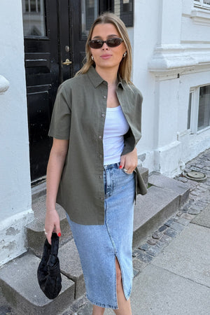 Lyhyen hihan pellavapaita - armeija