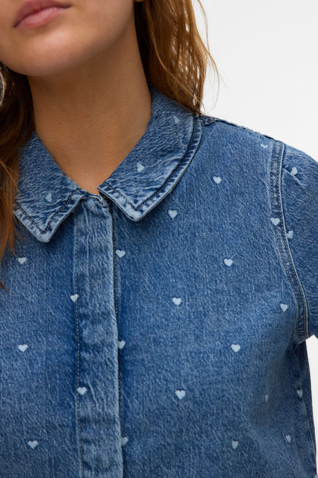 Dionne 2/4 Denim paita - Medium Blue Denim - Heart