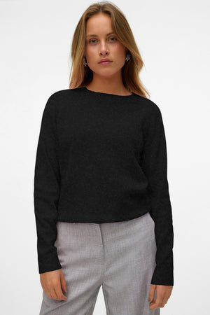 Doffy O-neck pusero - musta melange