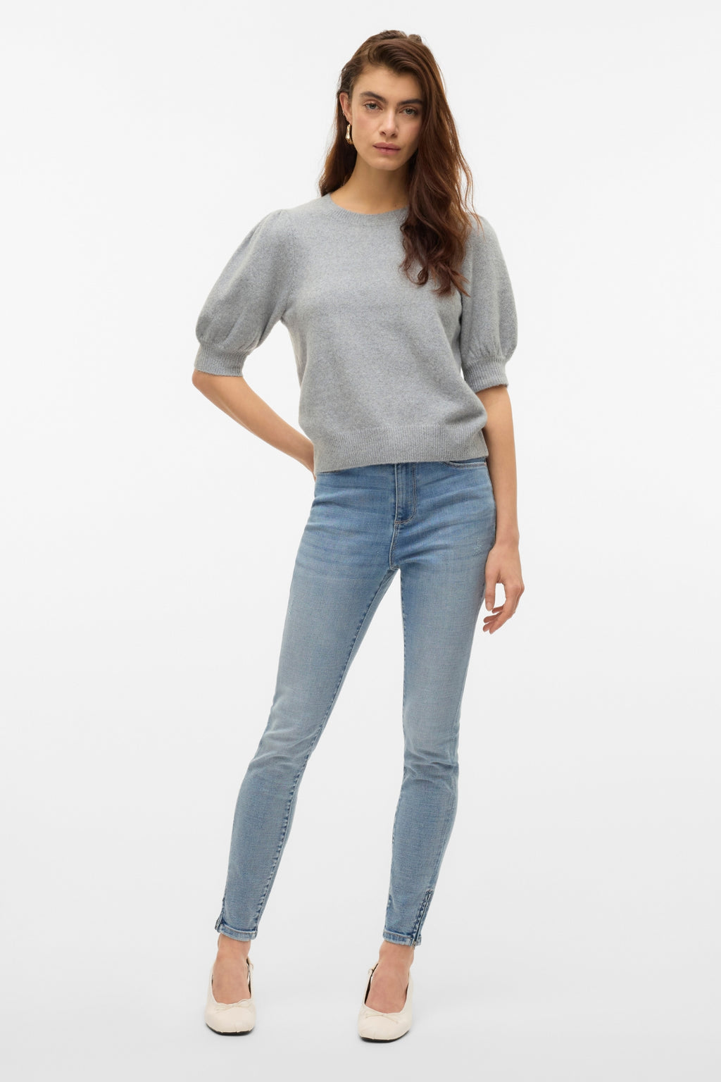 Doffy O-pääntiepusero - vaaleanharmaa melange