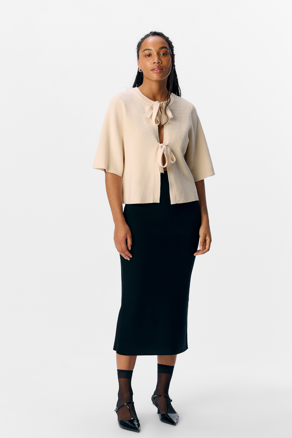 Julla Parvi 2/4 neulottu neuletakki - hiekkakukka