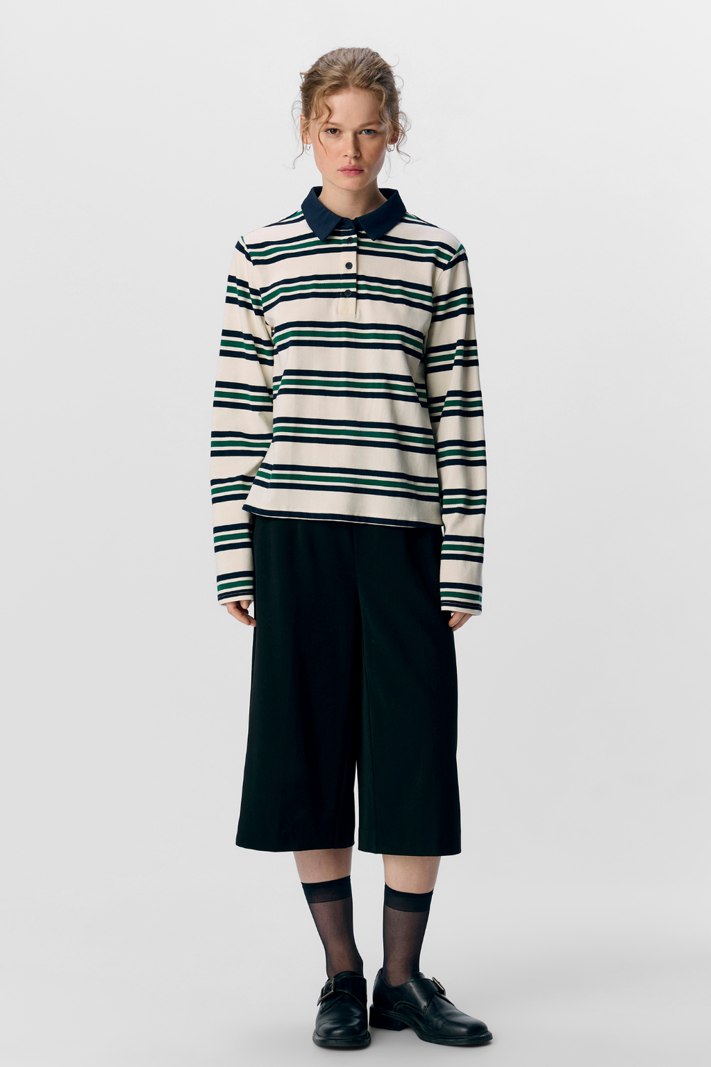 Nana L/S Polo Top - Sky kapteeni