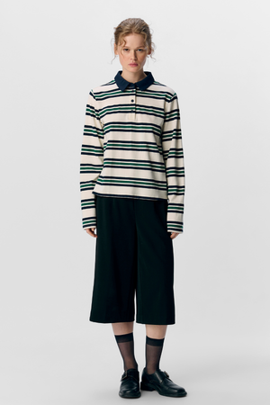 Nana L/S Polo Top - Sky kapteeni