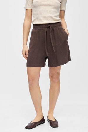 Sanne Wide Shorts - Seal Ruskea