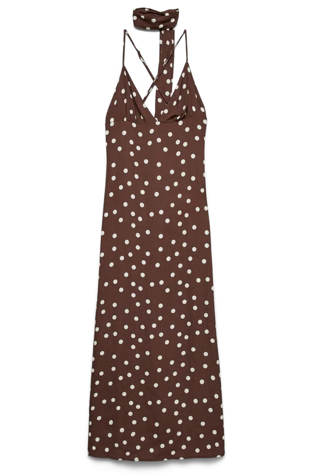 Elisa pitkä huivimekko - Chocolate Martini : Snow White Dot