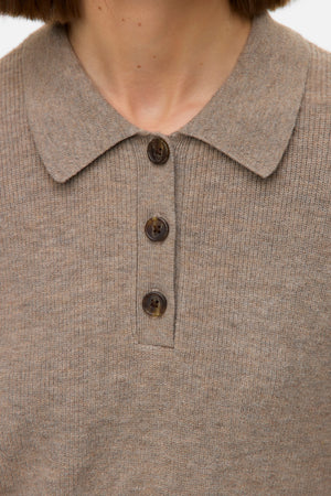 Jännittävä poolo-neulepusero - Silver Mink