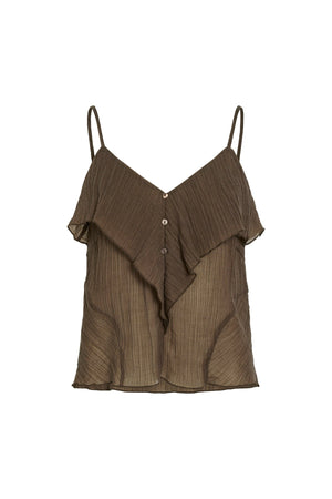 Danira V-neck Singlet-toppi - Slate musta