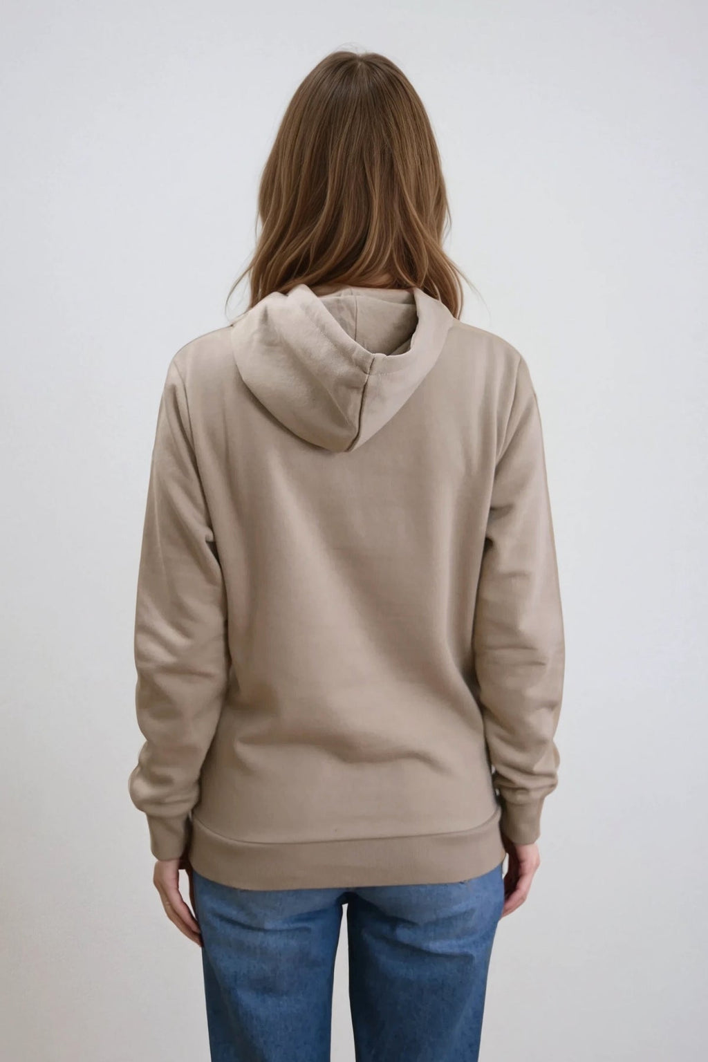 Poikaystävä hiki huppari - tumma beige