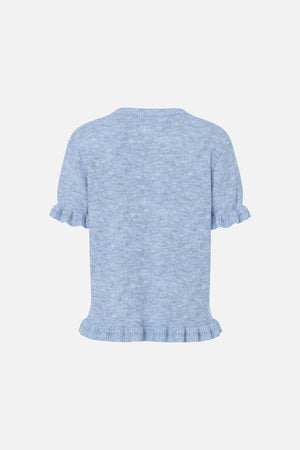 Lydia Frill Knit Cardigan - Cashmere Blue