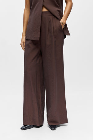 Isla Wide Pants - Ruskea