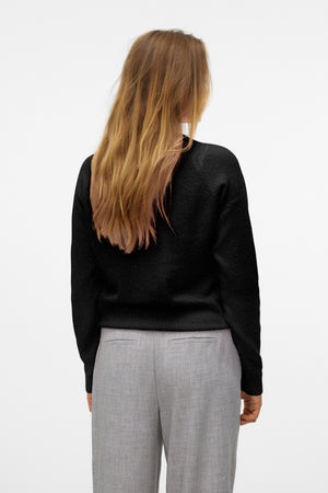 Doffy O-neck pusero - musta melange