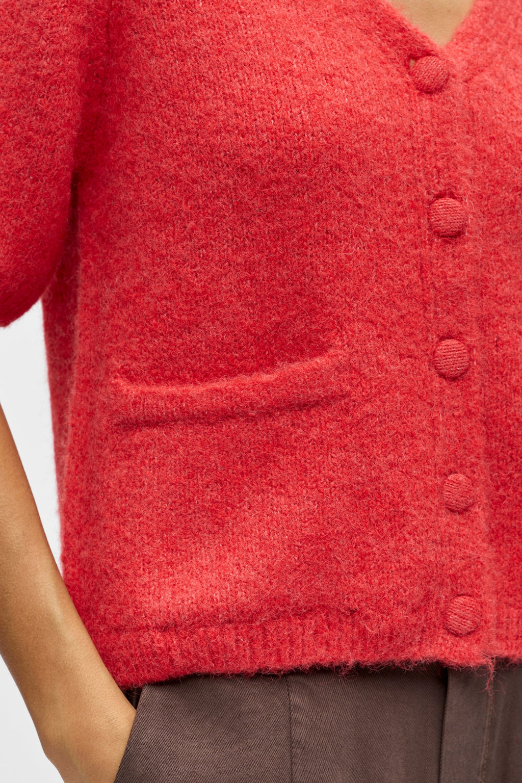 Saggia V-neulosneuletakki - Joulutähti Melange