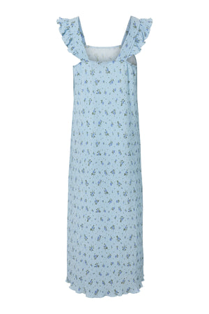 Flora Strap Flounce mekko - Cashmere Blue
